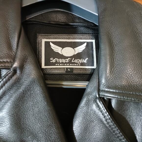 Biker Motorcycle Quality Heavy Blk Leather Belted Style Jacket Men’s L - Picture 9 of 13